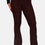 Flared broek met glittereffect rood