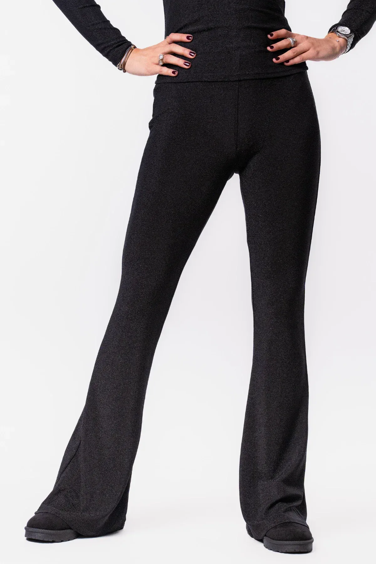 Flared sparkle zwart