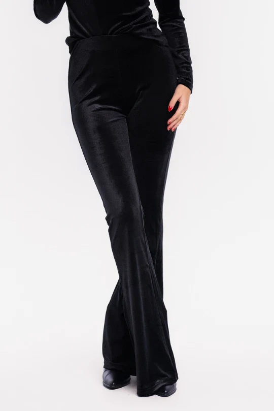 Flared velvet zwart