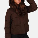 Gewatteerde korte pufferjas bruin