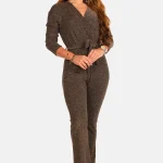 Glitter jumpsuit brons