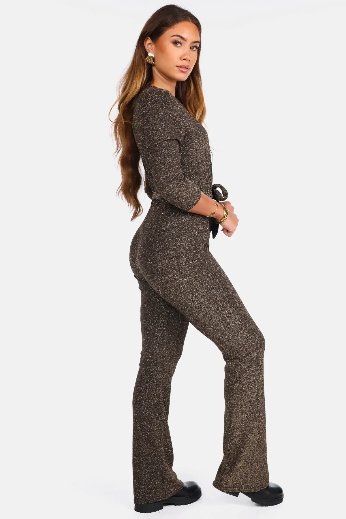 Glitter jumpsuit brons - Afbeelding 4