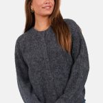 Grofgebreid vest wolblend met knopen