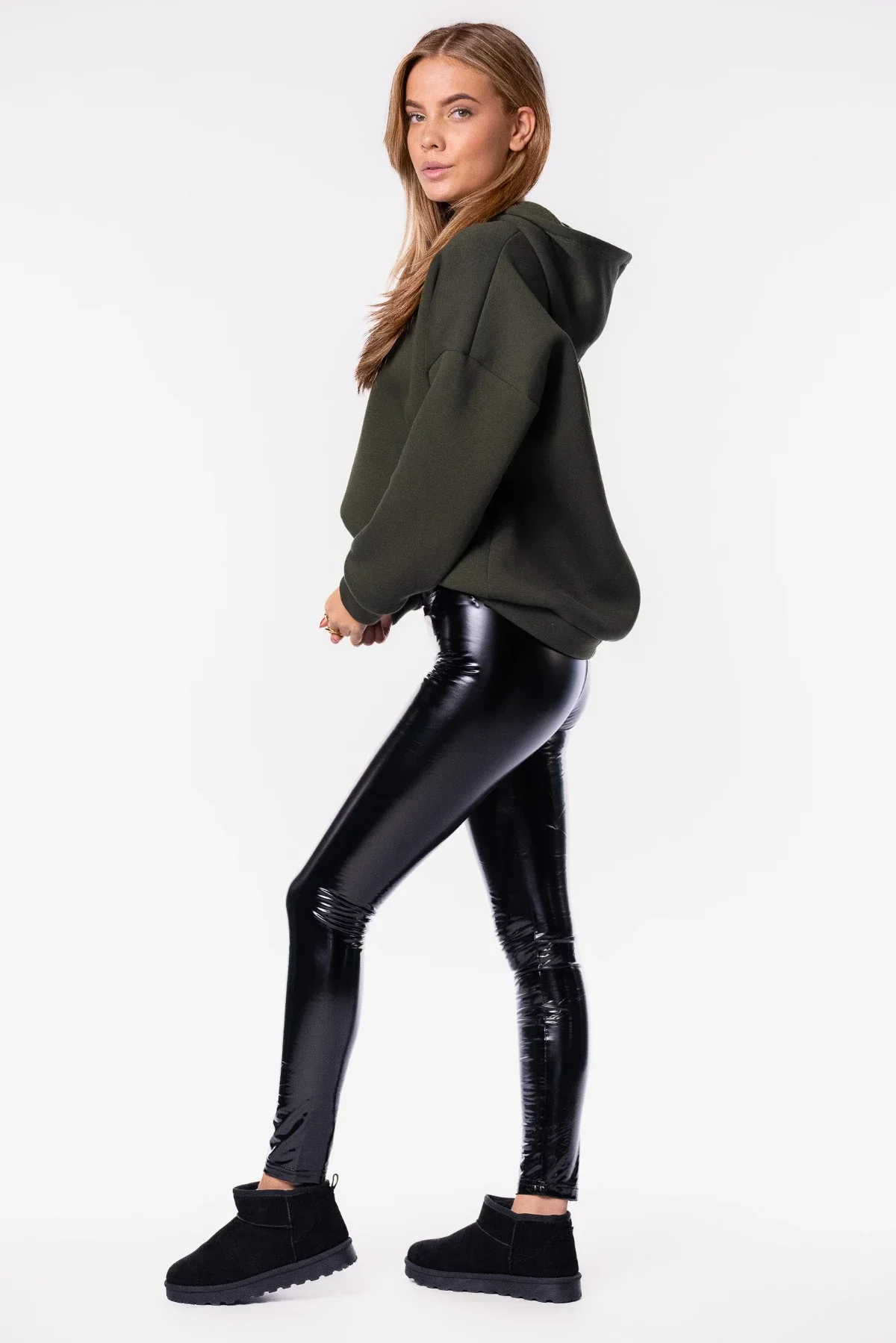 High waist lak legging zwart - Afbeelding 5