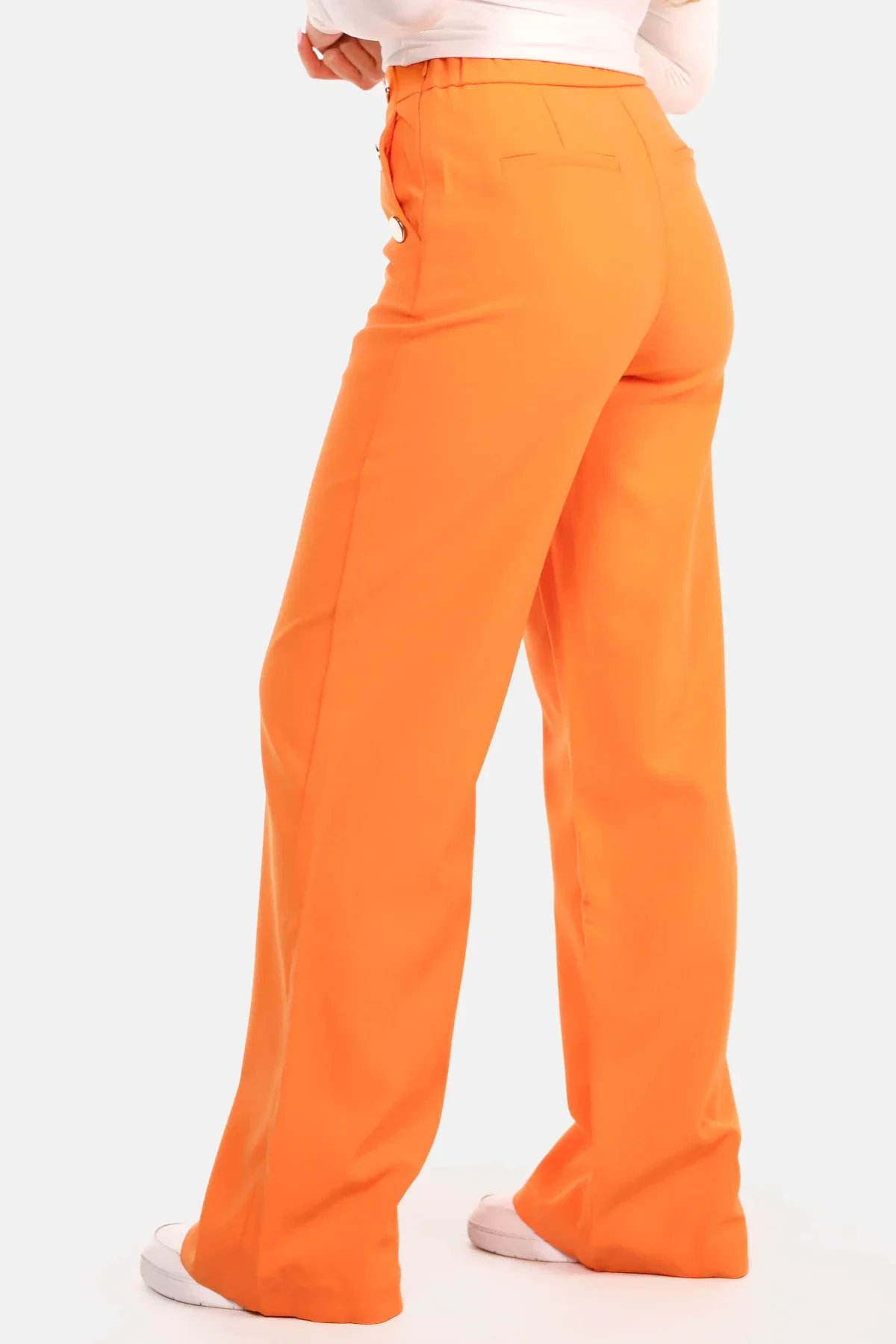 High waist pantalon met knopen oranje - Afbeelding 5