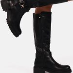 Hoge laarzen met gespdetail zwart