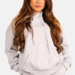 Hoodie met buidelzak grijs