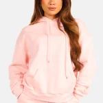 Hoodie met buidelzak roze