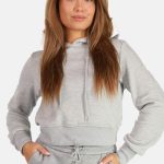 Hoodie met wolblend grijs