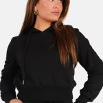 Hoodie met wolblend zwart