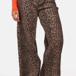 Jeans dad fit high waist leopard