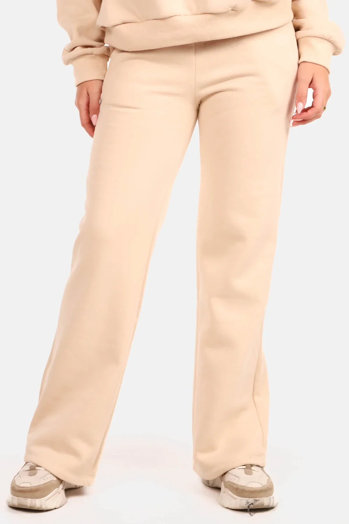 Joggingbroek met elastische taille beige