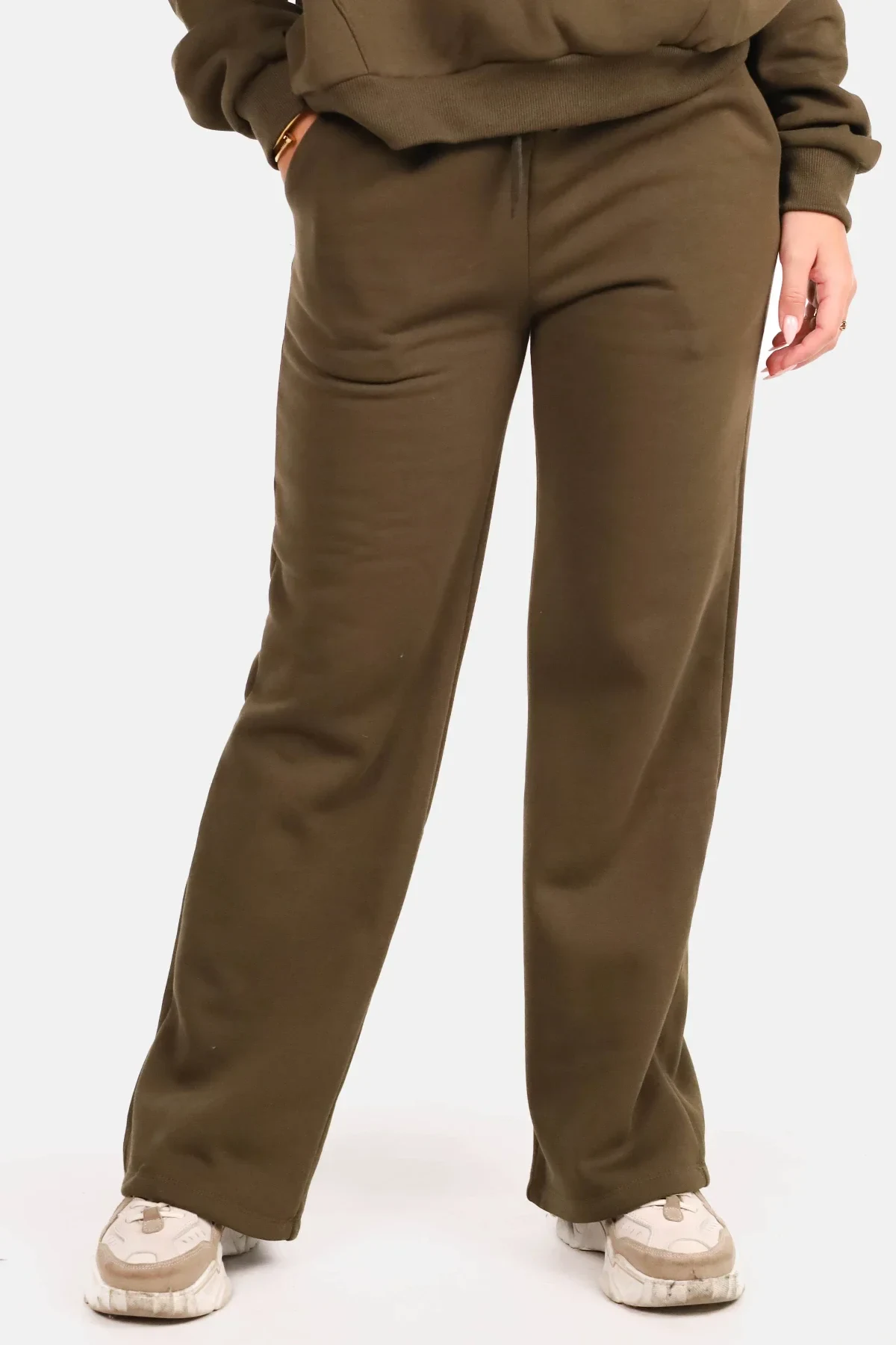 Joggingbroek met elastische taille kaki