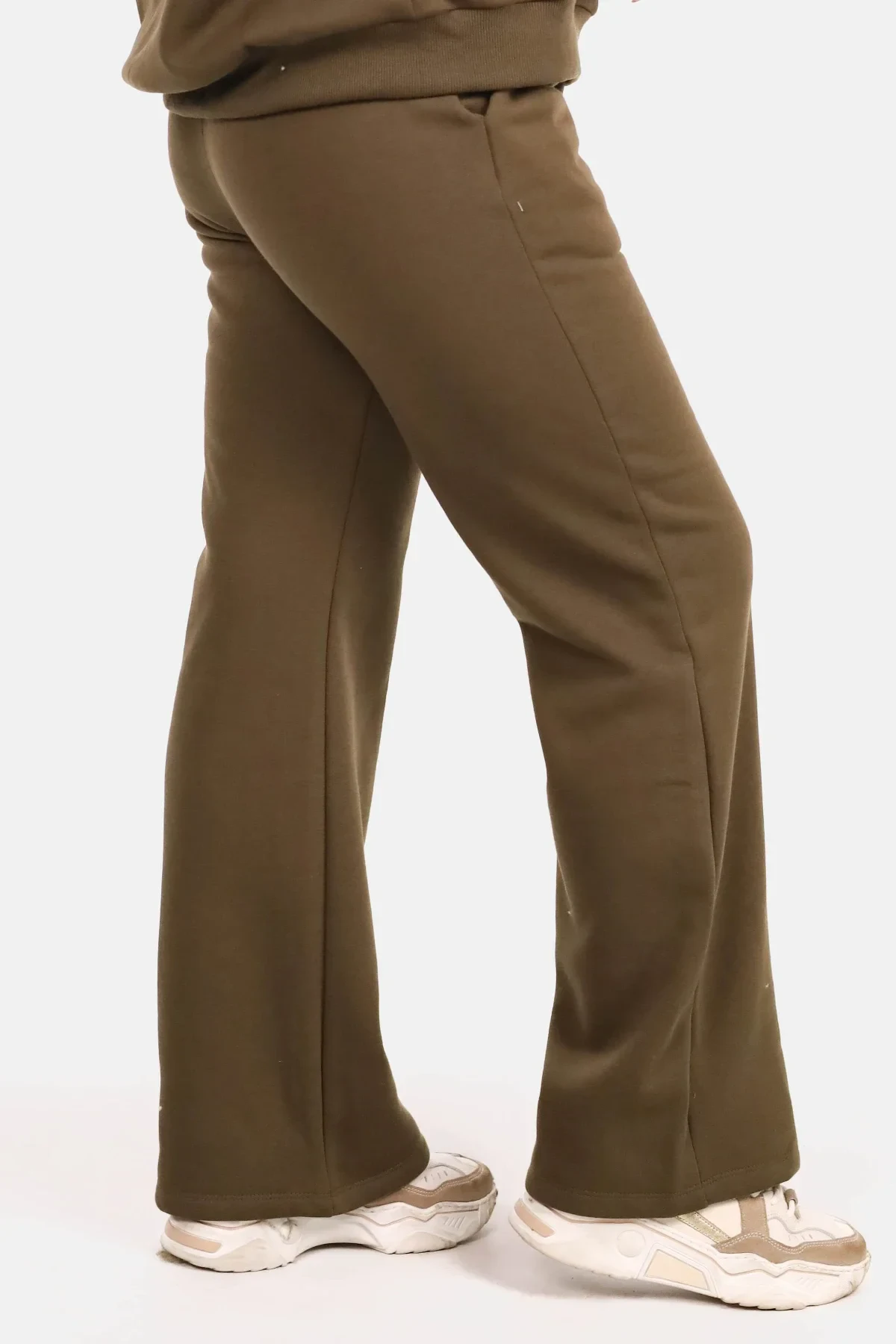 Joggingbroek met elastische taille kaki - Afbeelding 4