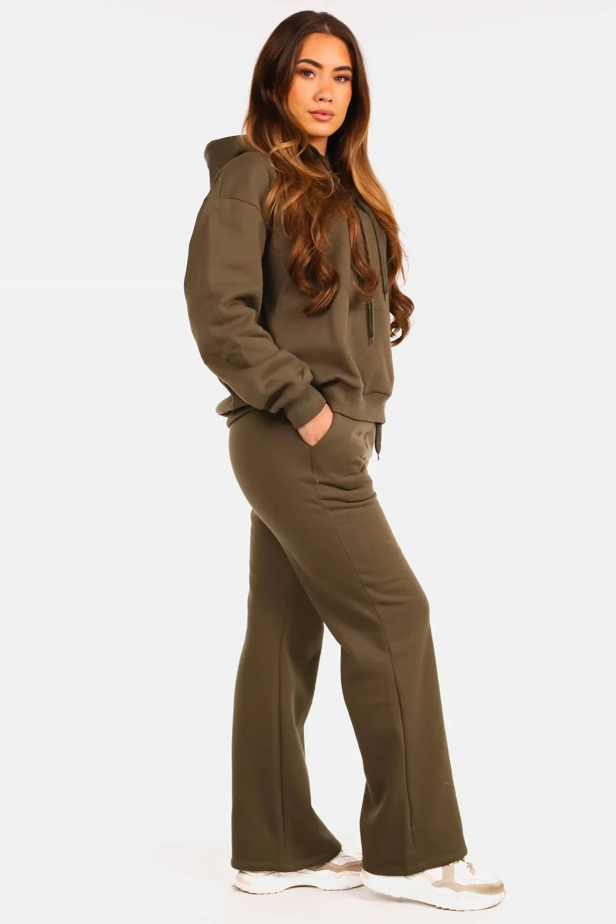 Joggingbroek met elastische taille kaki - Afbeelding 5