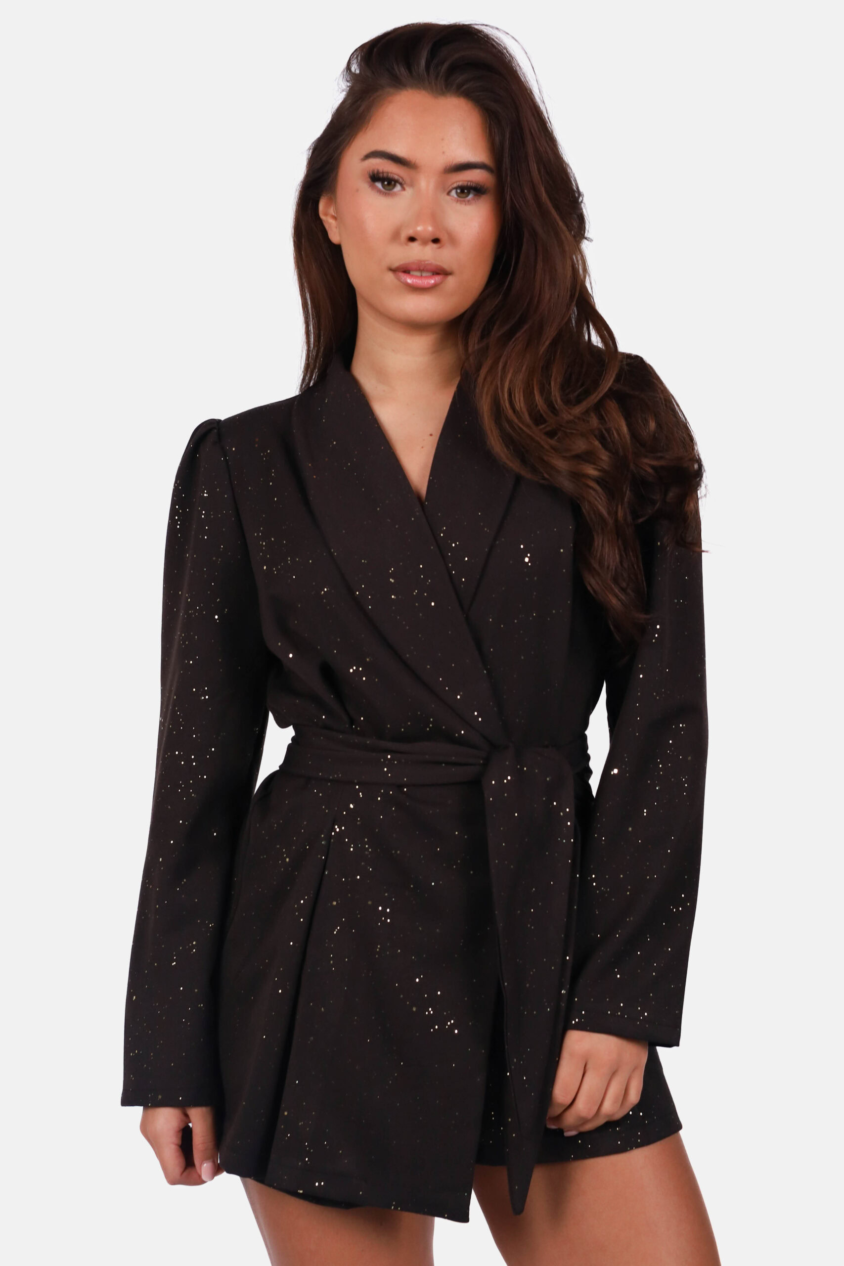 Jumpsuit met sprankelende details bruin