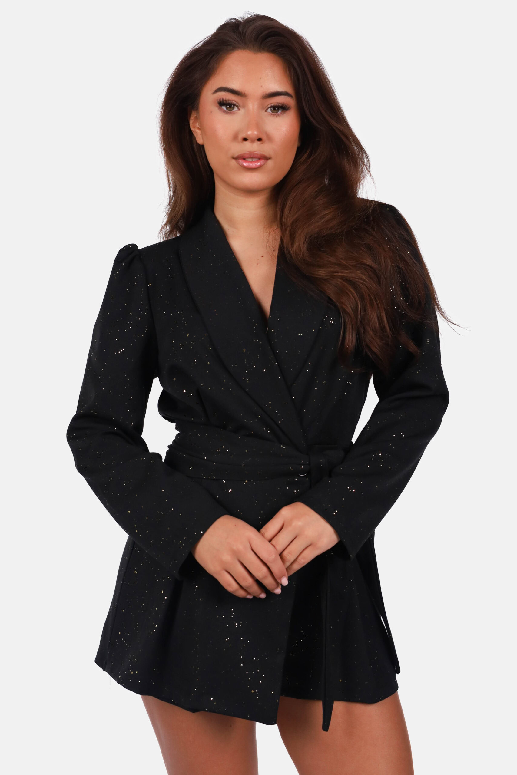 Jumpsuit met sprankelende details zwart