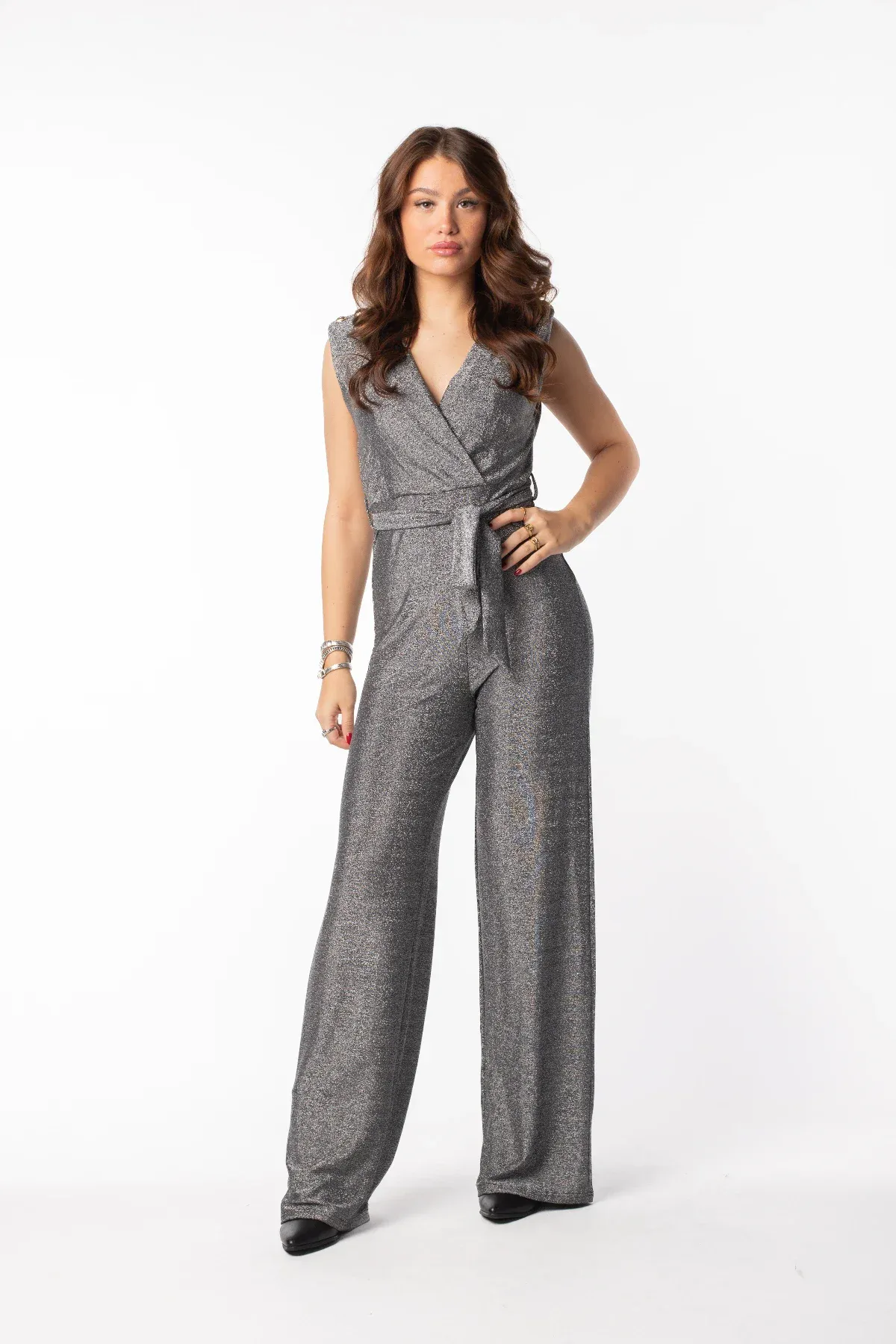 Jumpsuit party knopen zilver
