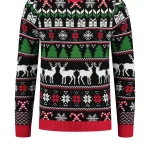 Kersttrui all-over-kerstprint groen rood