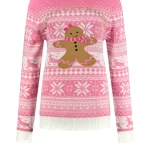 Kersttrui Gingerbread roze
