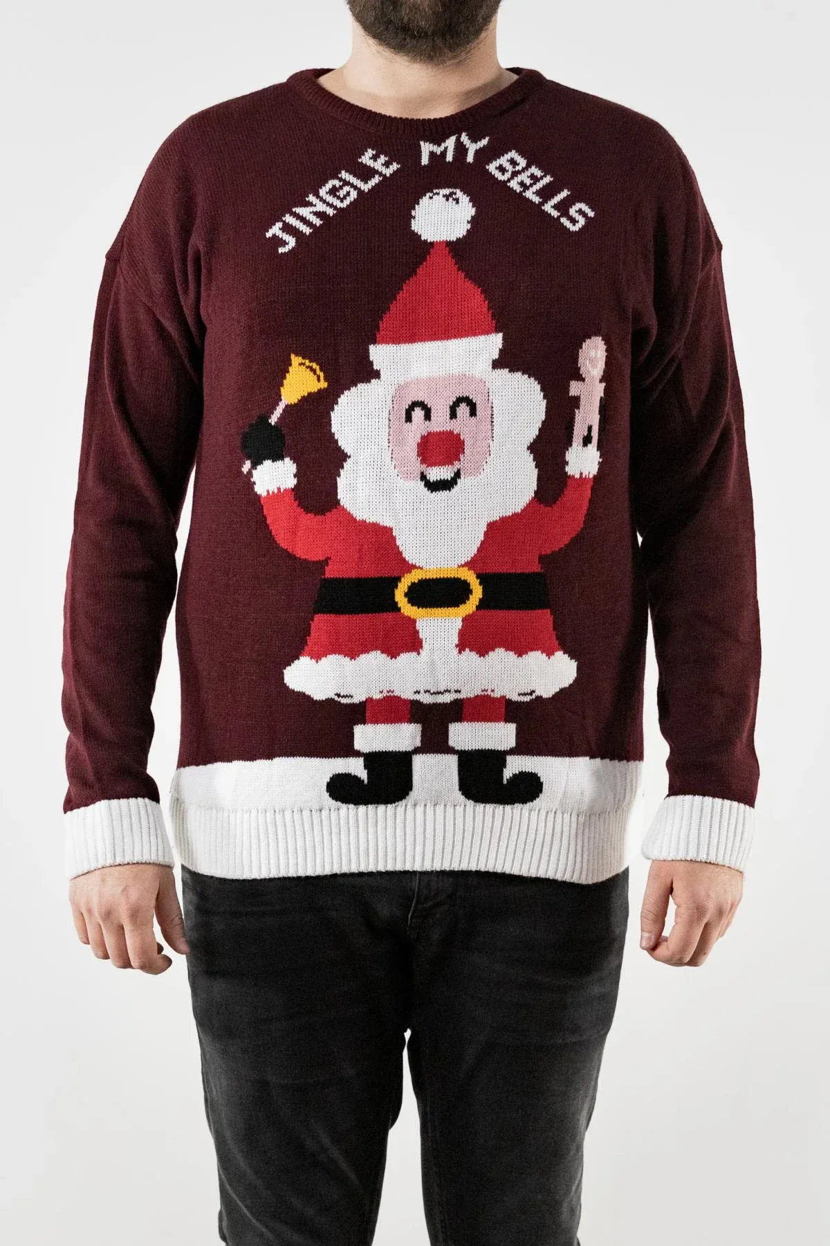 Kersttrui jingle my bells bordeaux