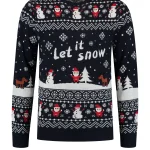 Kersttrui Let It Snow donkerblauw