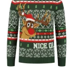 Kersttrui Nice or naughty groen