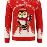 Kersttrui Owl be good this year rood