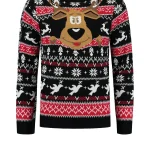 Kersttrui Pop out Rudolph zwart