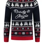 Kersttrui Ready to jingle donkerblauw