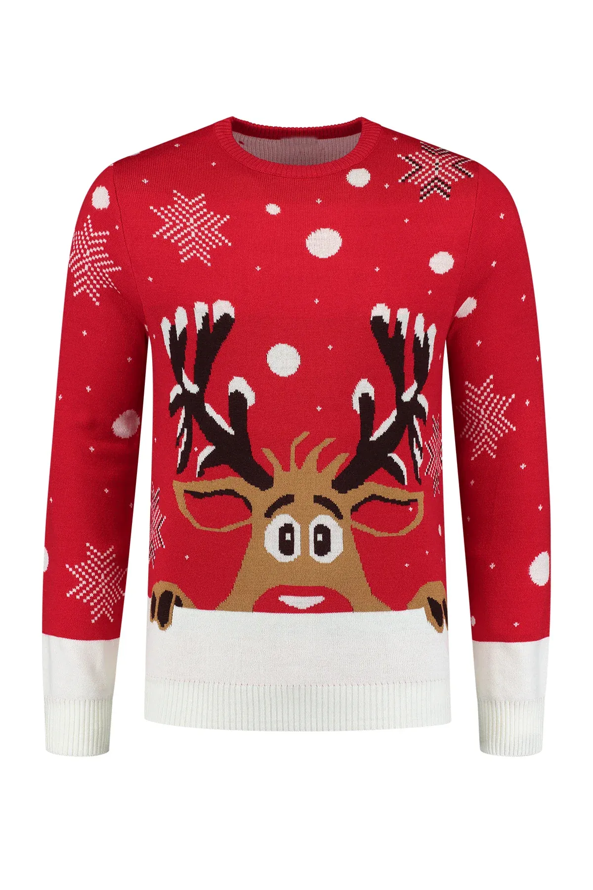 Kersttrui Rudolph Peakaboo rood