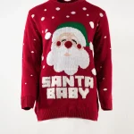 Kersttrui santa baby rood
