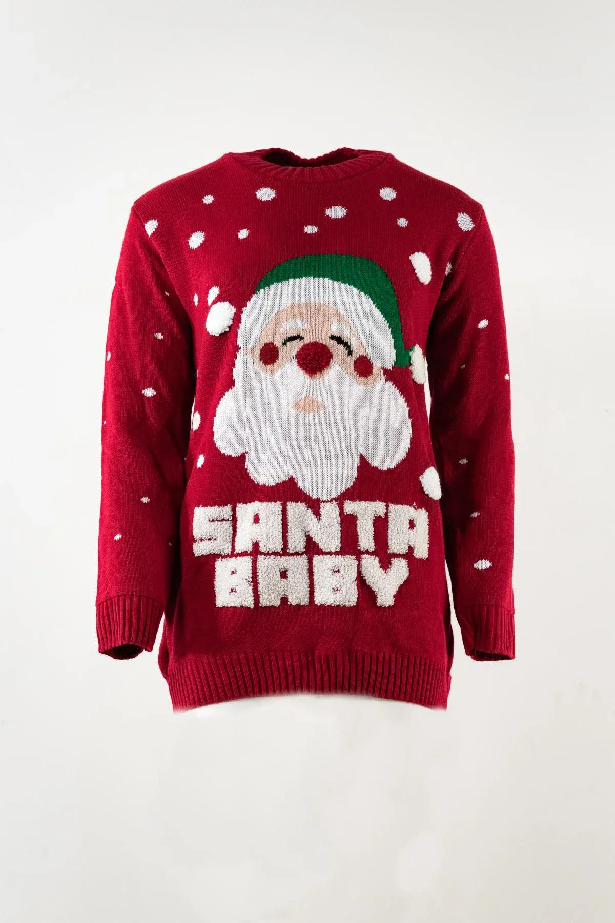 Kersttrui santa baby rood