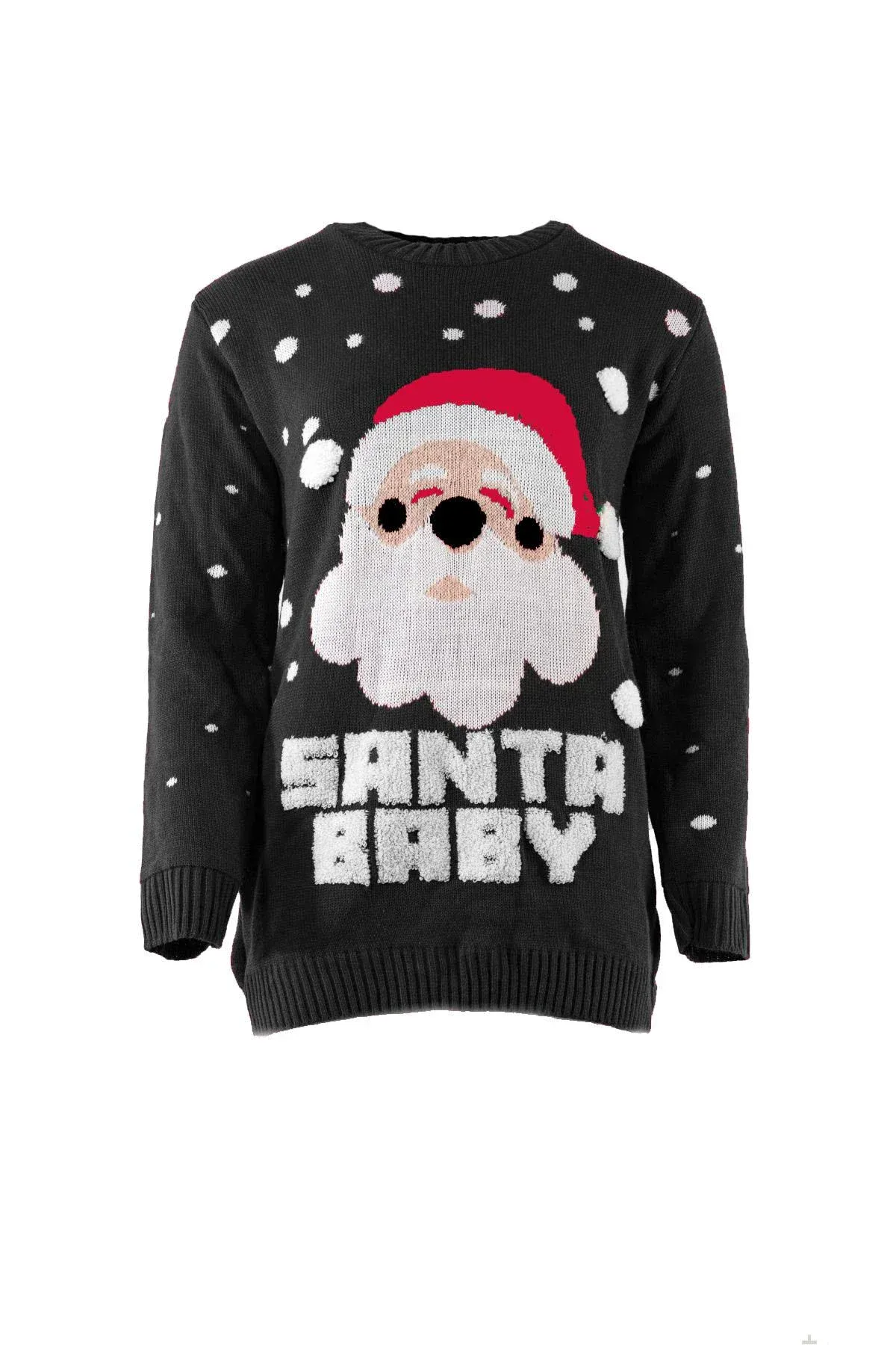 Kersttrui santa baby zwart