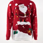 Kersttrui santa schoorsteen rood