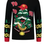 Kersttrui YO YO YO zwart