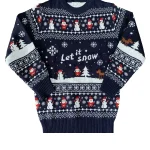 KIDS Kersttrui Let It Snow donkerblauw