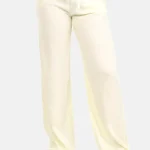 Linnen wide leg broek geel