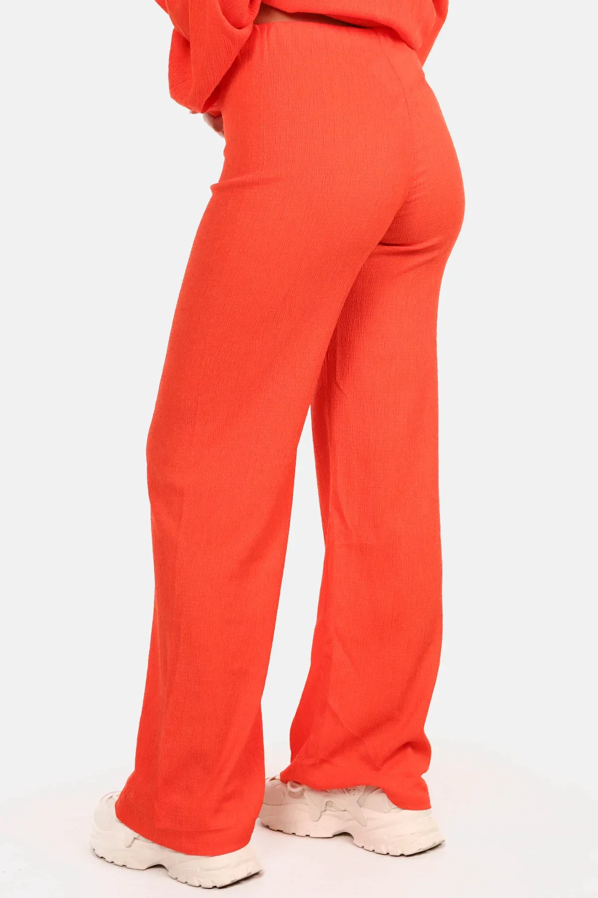 Losvallende rechte broek met stretch oranje - Afbeelding 4