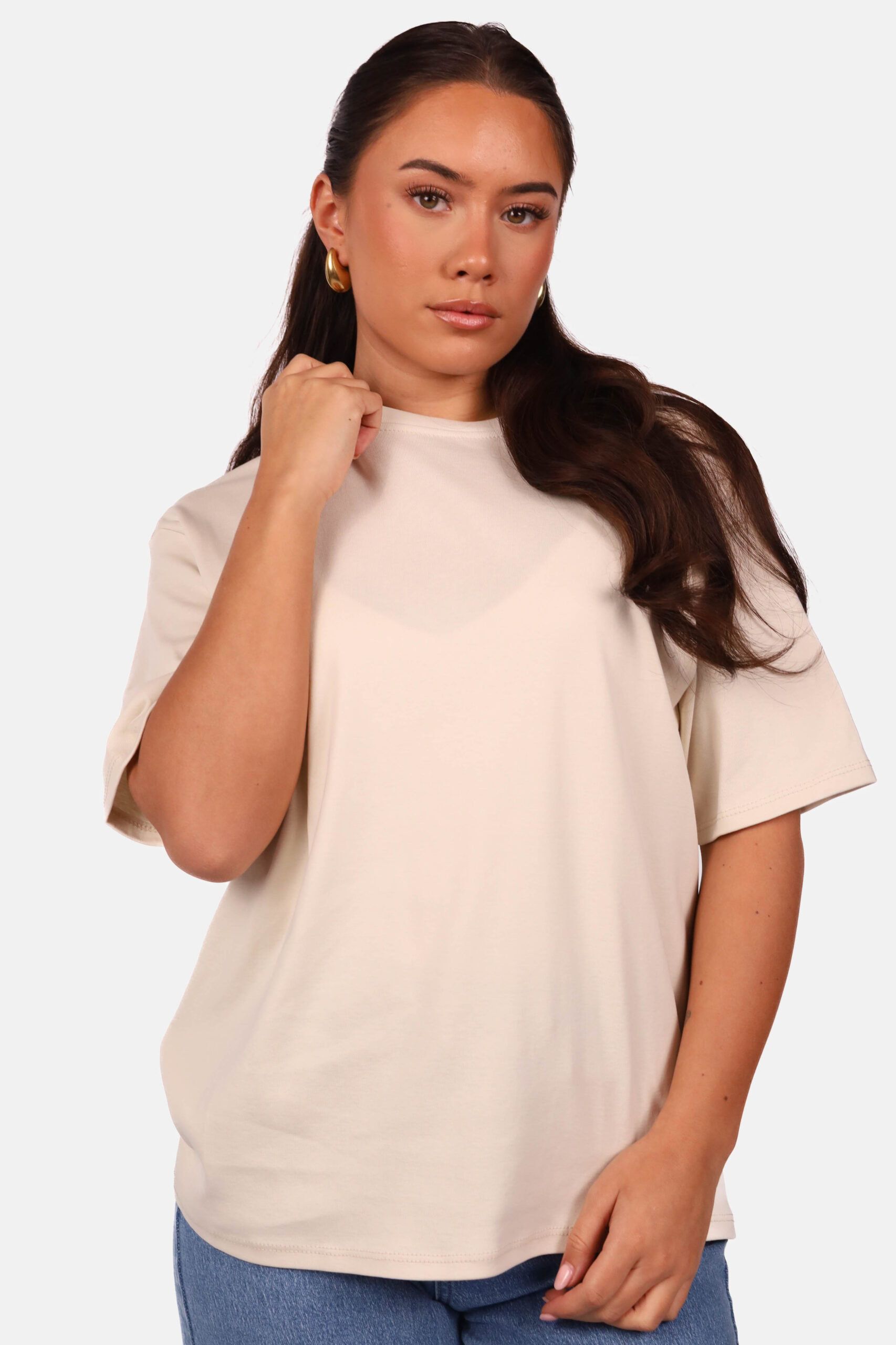 Oversized shirt beige