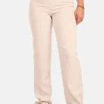 Pantalon basic straight beige