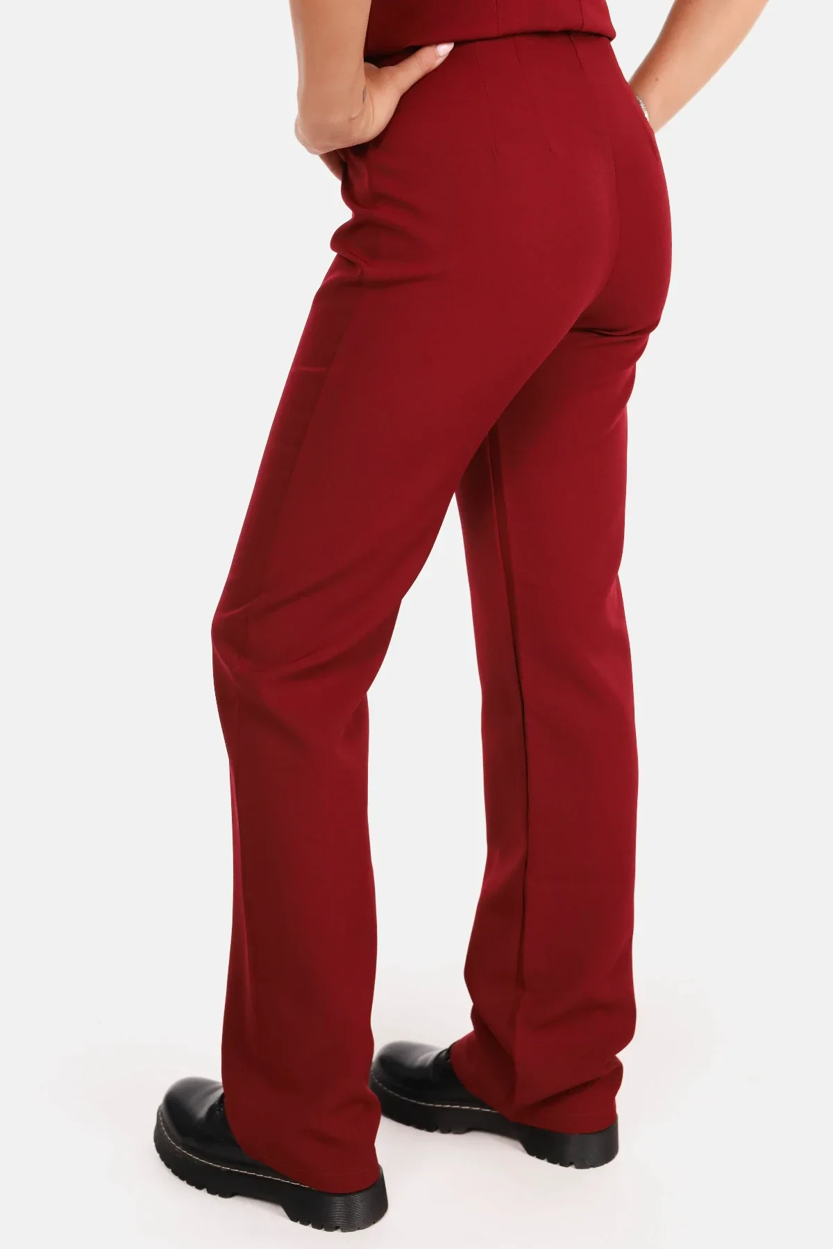 Pantalon basic straight bordeaux - Afbeelding 5
