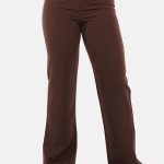 Pantalon basic straight donkerbruin