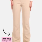 Pantalon basic straight tall beige
