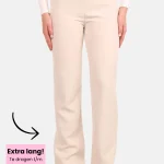 Pantalon basic straight tall creme