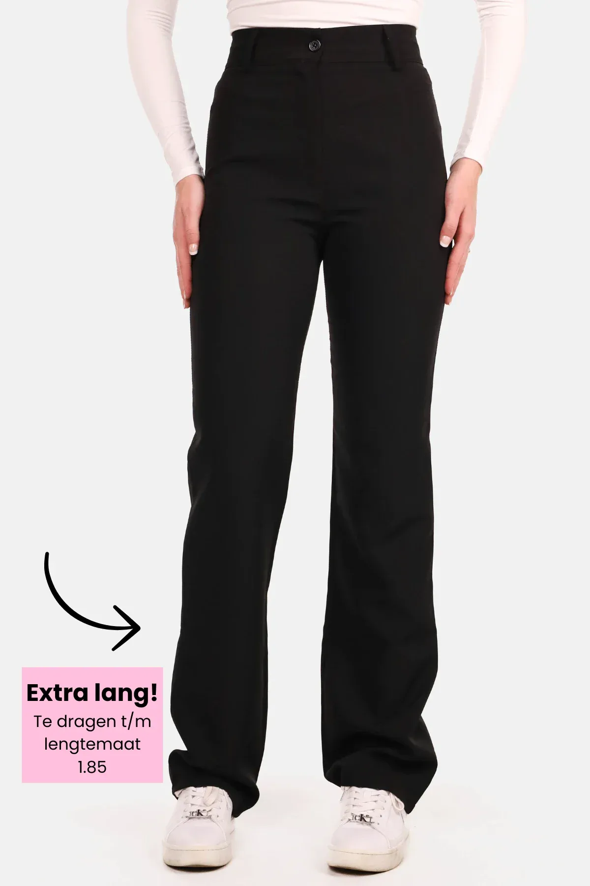 Pantalon basic straight tall zwart