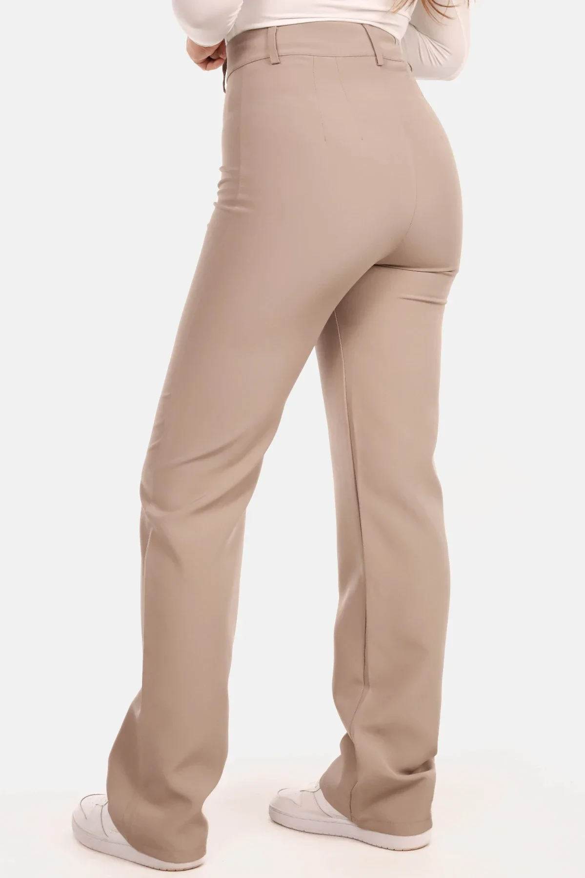 Pantalon basic straight taupe - Afbeelding 5