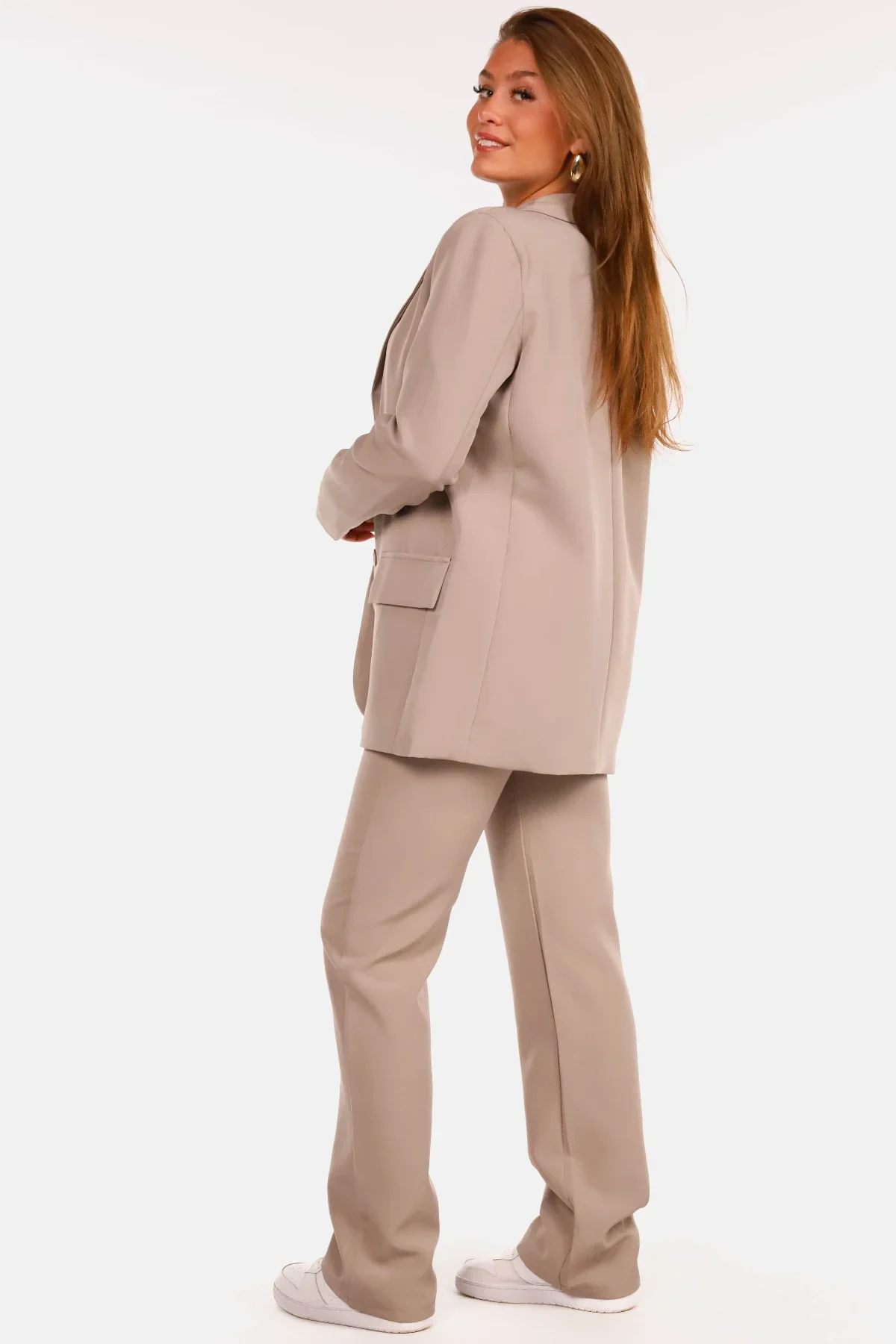 Pantalon basic straight taupe - Afbeelding 6