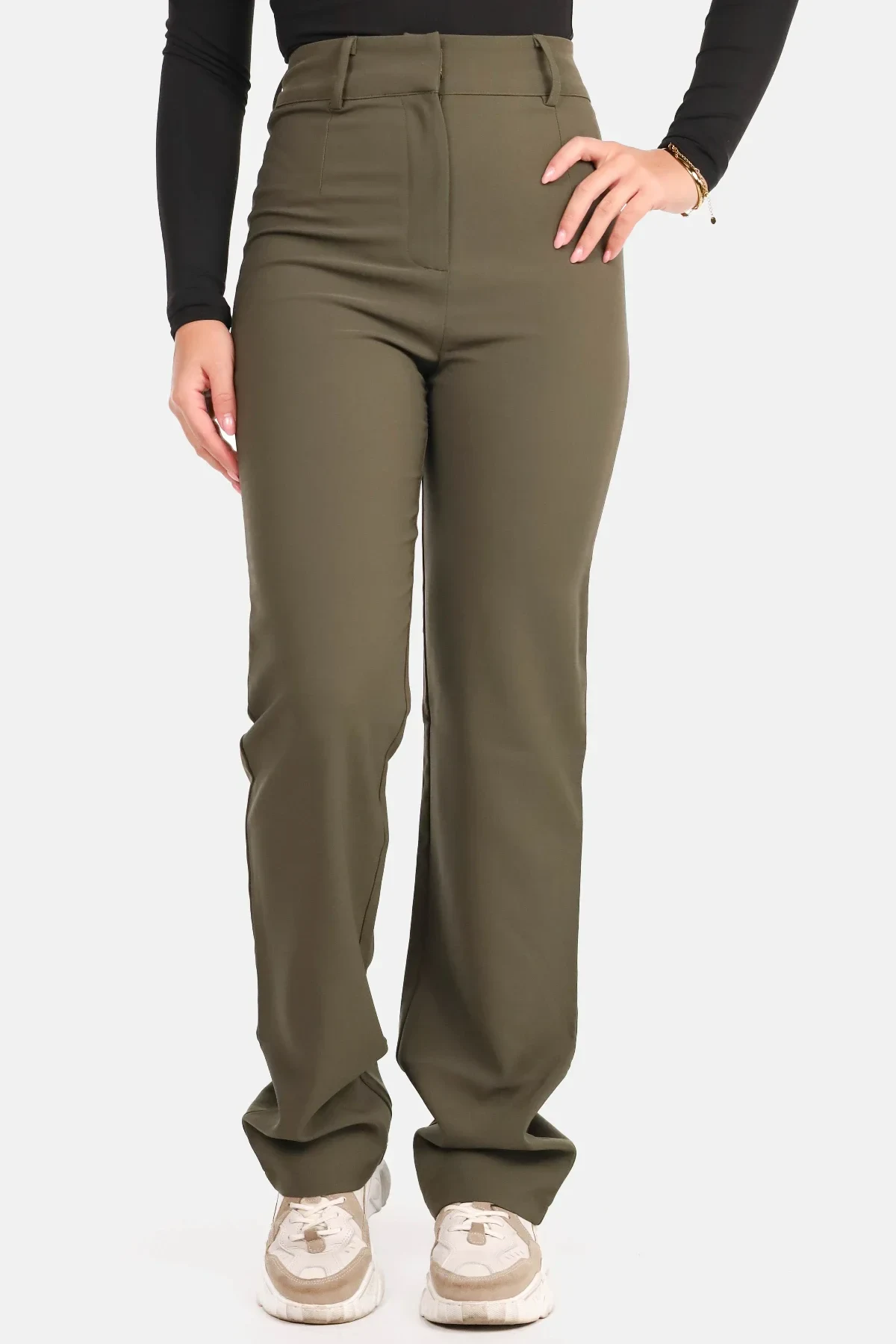 Pantalon premium straight kaki