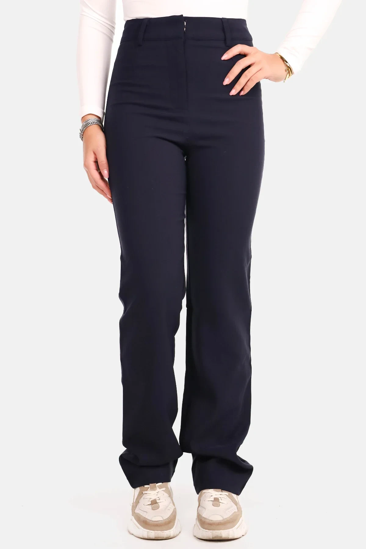 Pantalon premium straight nachtblauw